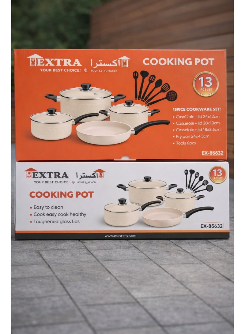 Extra 13-Piece Non-Stick Cookware Set – Durable & Practical Design for All Your Kitchen Needs - Image 4